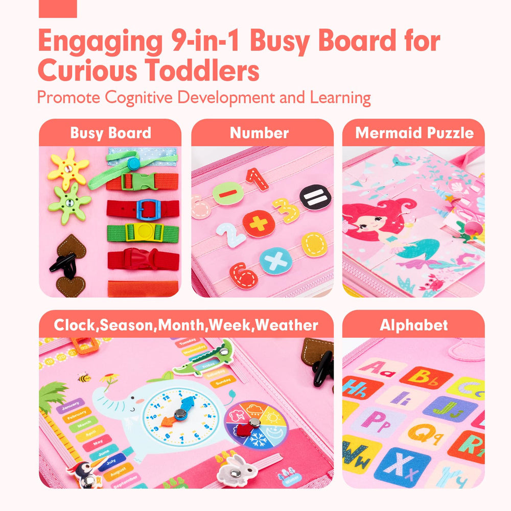 Hahaland Busy Board number activity promotes counting and cognitive development.
