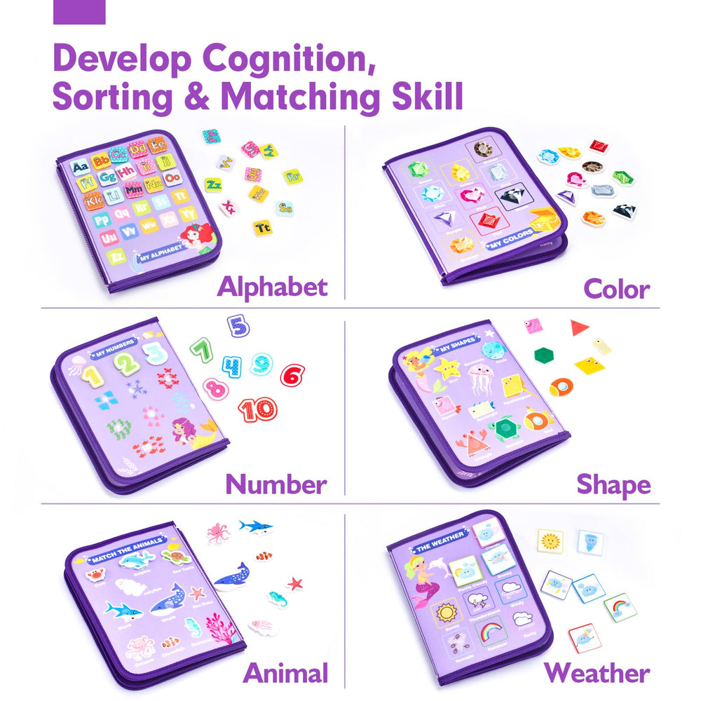 Hahaland Busy Board shapes colors animals panel enhances recognition skills