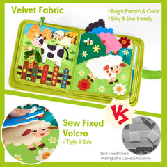 Hahaland Busy Board uses soft fabric for safe, durable play.