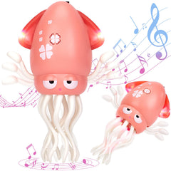 Hahaland Dancing Squid Toy entertains babies during tummy time with playful lights