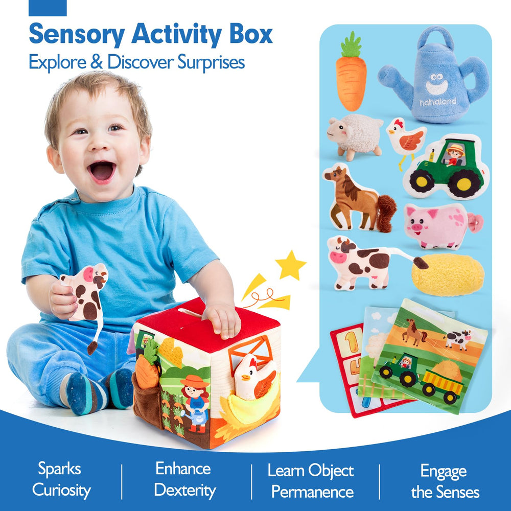 Hahaland farm animal rattle toy adds gentle sound during playtime