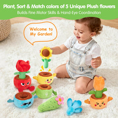 Hahaland garden toy textures and rattles stimulate tactile and auditory play.
