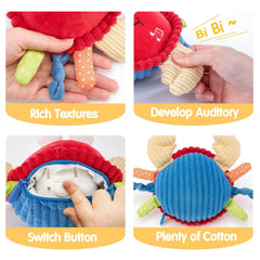 Hahaland hypoallergenic plush crab supports safe, comfy sensory exploration.