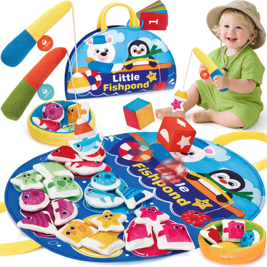 Hahaland Montessori fishing game color matching mat boosts early color recognition