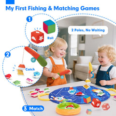 Hahaland fishing game shape matching mat helps shape awareness in toddlers