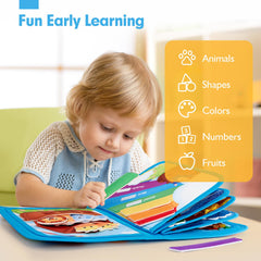 Hahaland Noahs Ark Busy Book buttoning activity for fine motor
