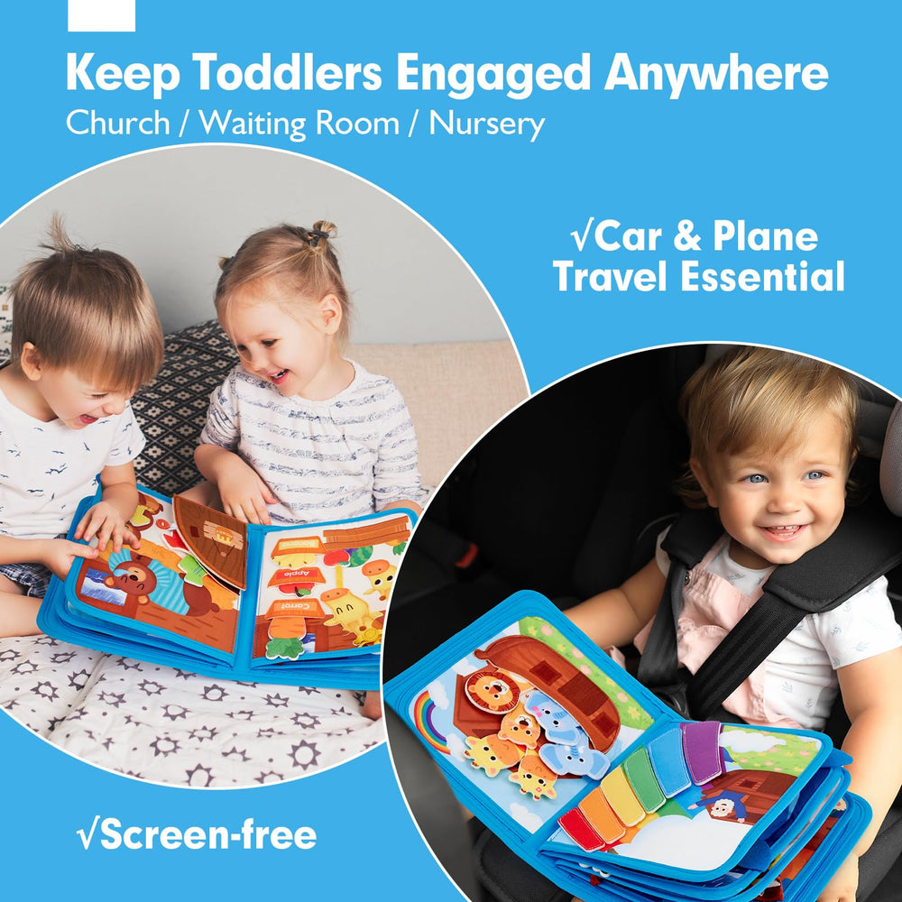 Hahaland Noahs Ark Busy Book crinkle pages for auditory stimulation