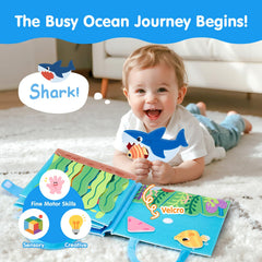 Hahaland Ocean Busy Book hook-and-loop fasteners support secure, mess-free learning.