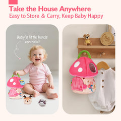 HAHaland portable mushroom house case supports on-the-go play.