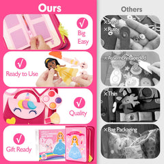 Lightweight, travel-friendly Princess Busy Board for on-the-go fun