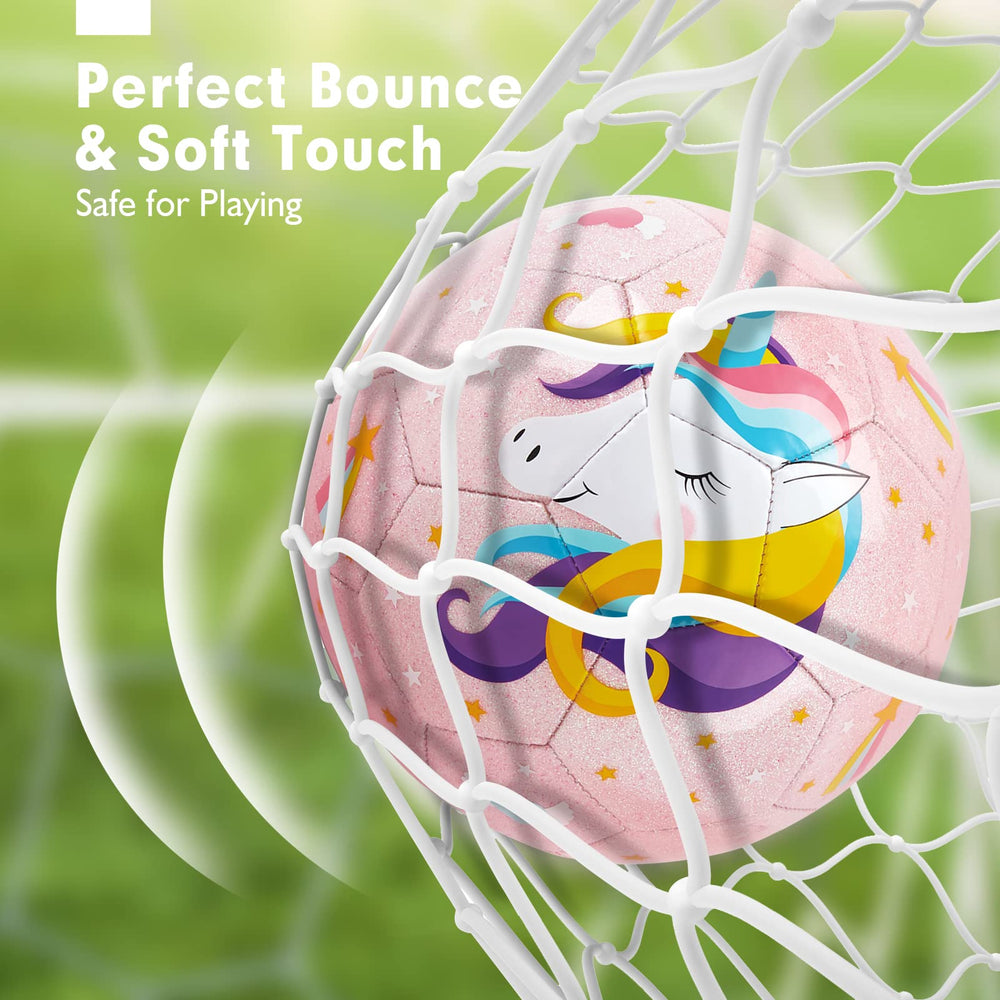 Hahaland soft-touch synthetic leather ball offers comfortable grip for kids.