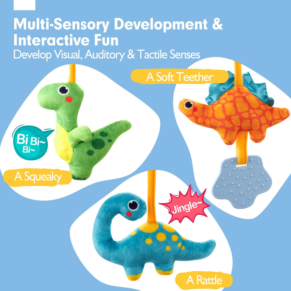 Hahaland squeaker, rattle, and teether trio stimulates senses