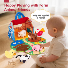 Hahaland Surprise Barn crinkle-windows enhance texture and sound awareness