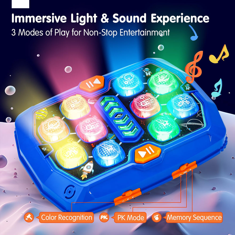 Hahaland Whack-a-Mole illuminated buttons deliver engaging solo play and quick reflex training