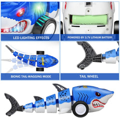 HAHAone RC Shark Car LED eyes and gills illuminate nighttime play