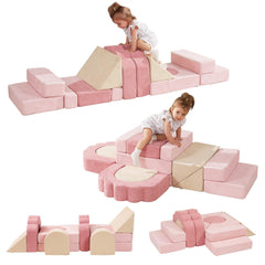 HAHASOLE foam climbing toys set with 13 pieces for creative play and safe exploration.