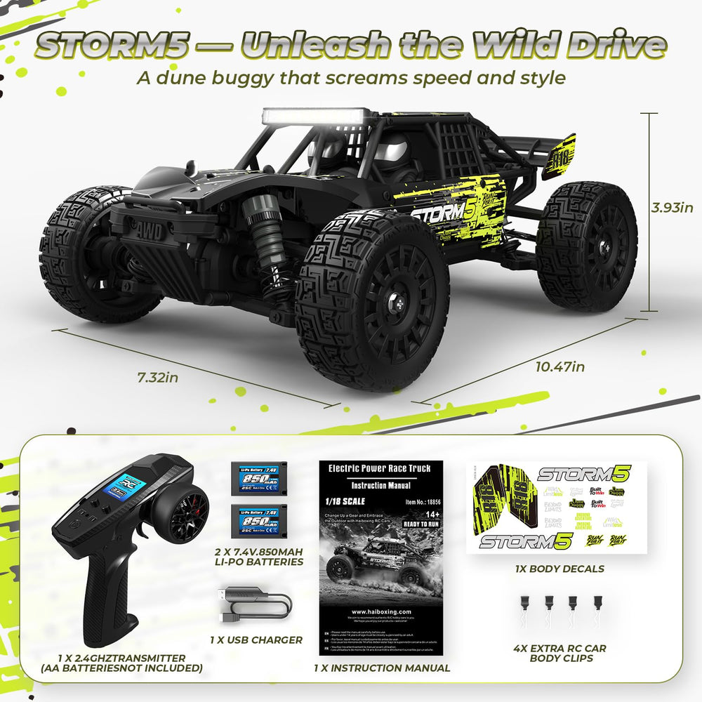 HAIBOXING 1:18 Desert Off-Road Truck dual-pack battery enables longer play sessions
