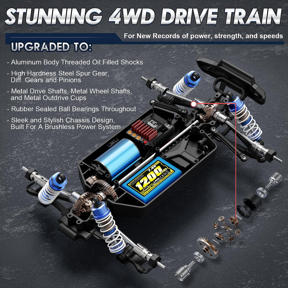 HAIBOXING 16890A aluminum shocks smoothing bumps on uneven ground