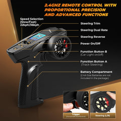 HAIBOXING 18859E 4WD chassis detail emphasizes durability during high speed landings