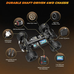 HAIBOXING 18859E LED headlights illuminate trails for better visibility