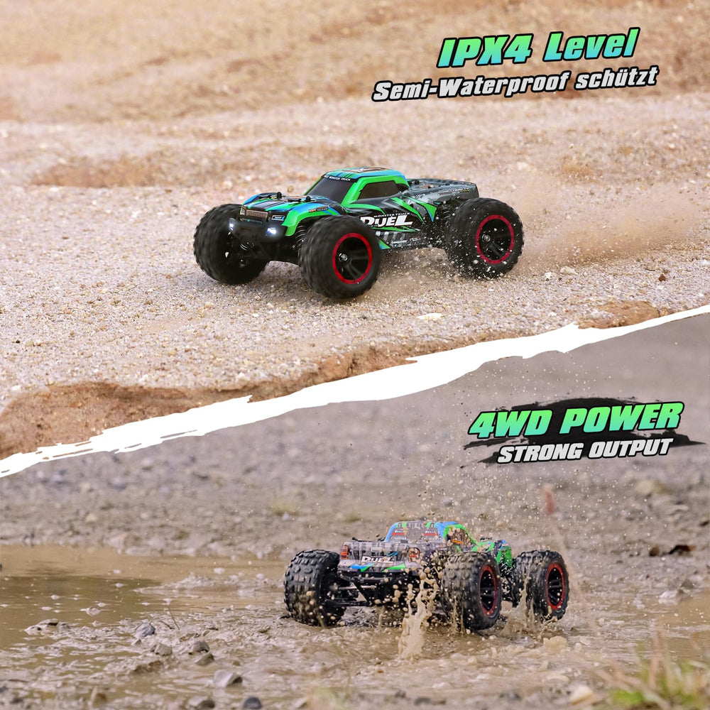 HAIBOXING HBX2105 side view highlights durable metal drivetrain for endurance.