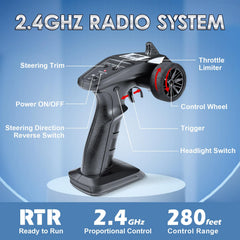 HAIBOXING 2.4 GHz radio provides reliable control up to 280 feet