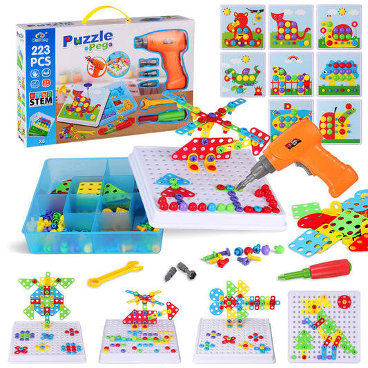 Haifeng 223-piece screwdriver toy set laid out for creative STEM exploration.