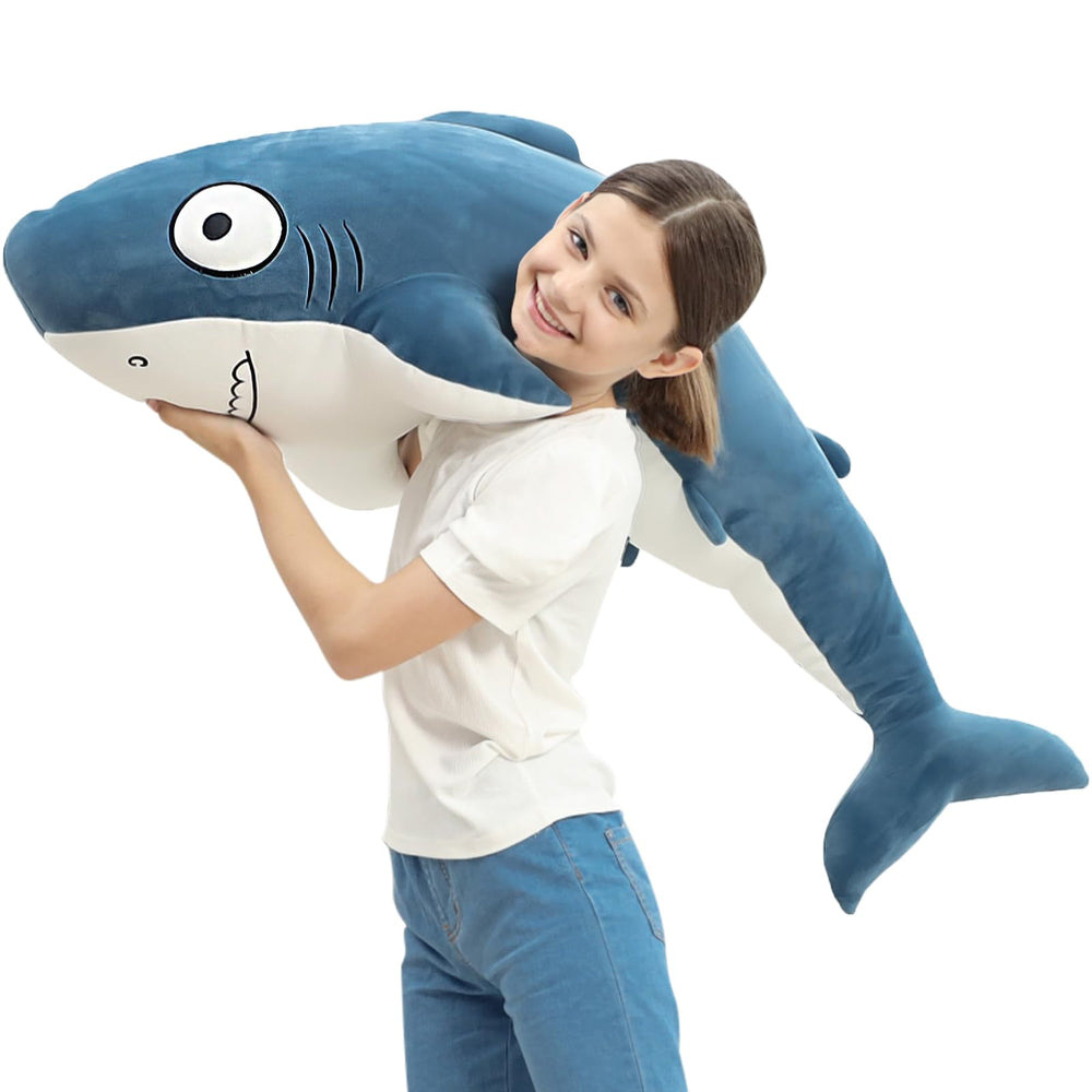 HAIJUNYA shark plush detailed stitching ensures durable, lasting play sessions.
