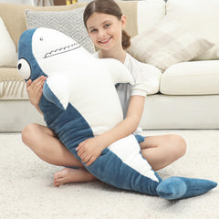 HAIJUNYA giant shark plush vacuum-packed packaging ready to fluff after opening.