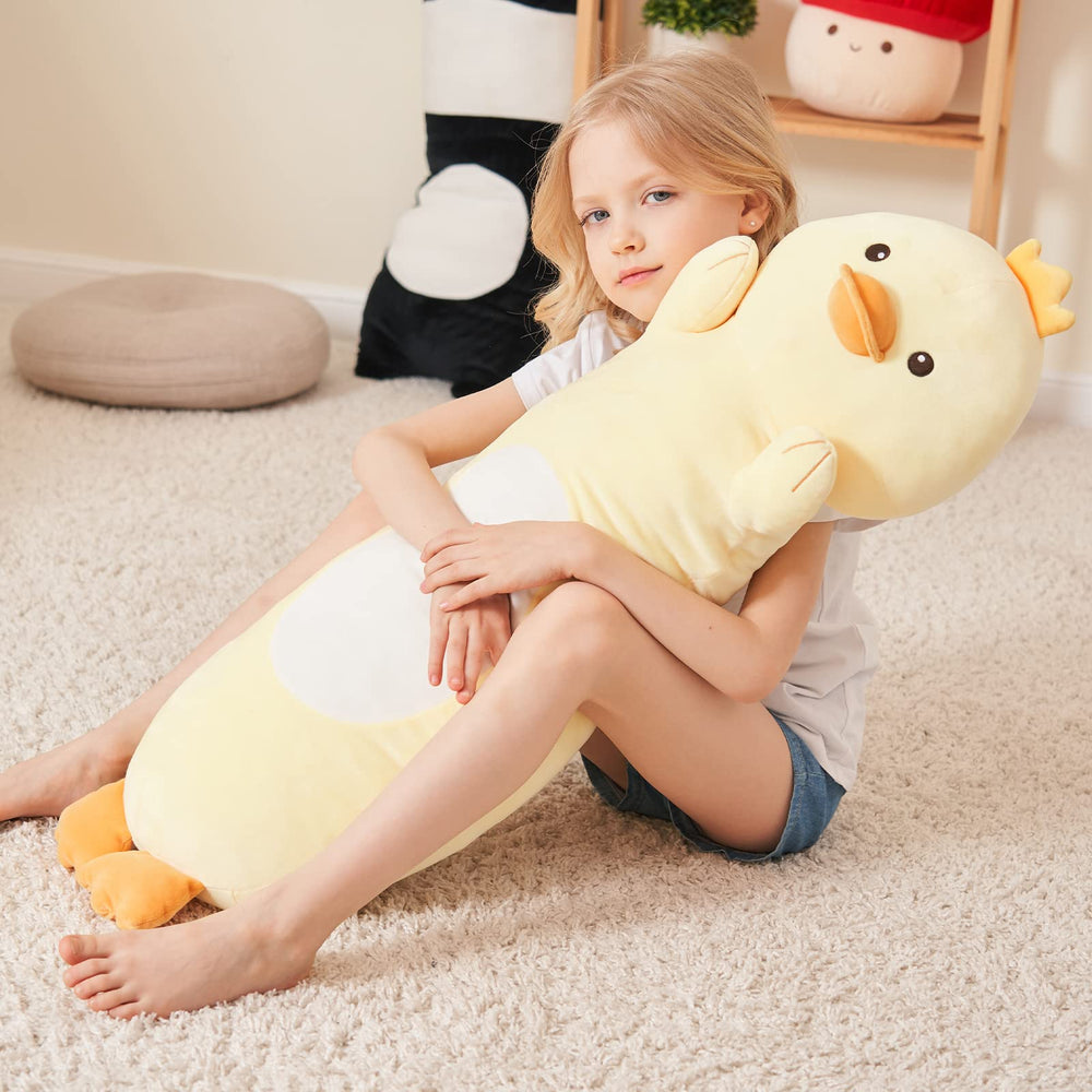HAIJUNYA kawaii yellow duck plush toy with soft fabric for cozy naps
