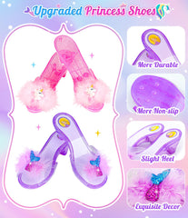 HAIMST non-slip princess shoes in purple and pink for safe, confident dress up
