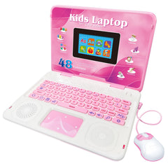 HAIOUMM Kids Laptop with color screen displaying clear visuals for 48 learning modes.
