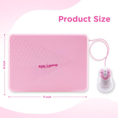 HAIOUMM Kids Laptop features ergonomic keyboard and pretend mouse for comfortable play.