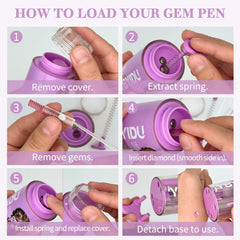Sparkling gems from Hair Gems Tool for Girls shown on hair for a party look.
