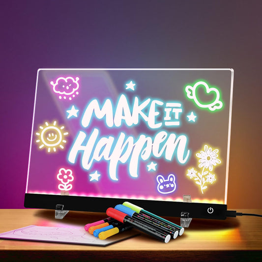 HAIZOGOKO 16-inch LED note board with color modes boosts desk ambiance and focus.