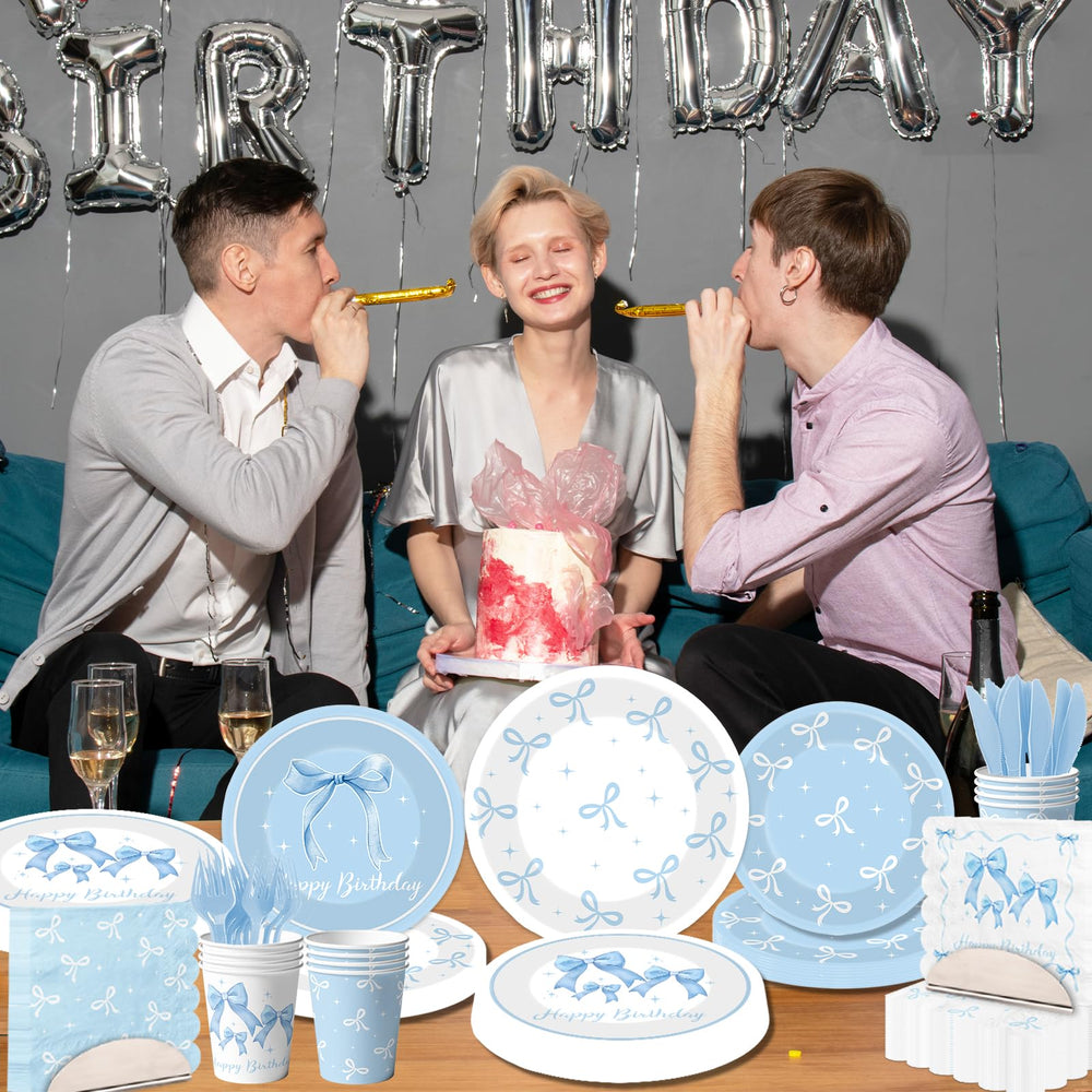 HAKOTI Blue Bow Cutlery Pair keeps meals coordinated