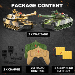 Haktoys 2-4GHz dual-control system allows two tanks to battle interference-free