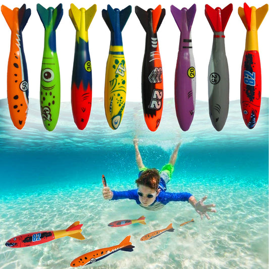 Haktoys pool torpedoes eight-pack ready for dynamic diving fun