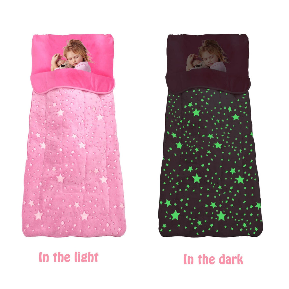 Hallo Bunny sleeping bag with pillow included for extra comfort during naps