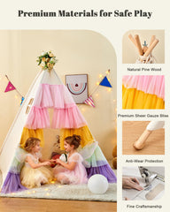HalloDeer kids tepee folds easily for quick storage and versatile room setup.