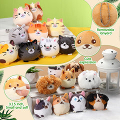 Halloscume mini plush puppy 3.15 inch clip for backpacks and totes