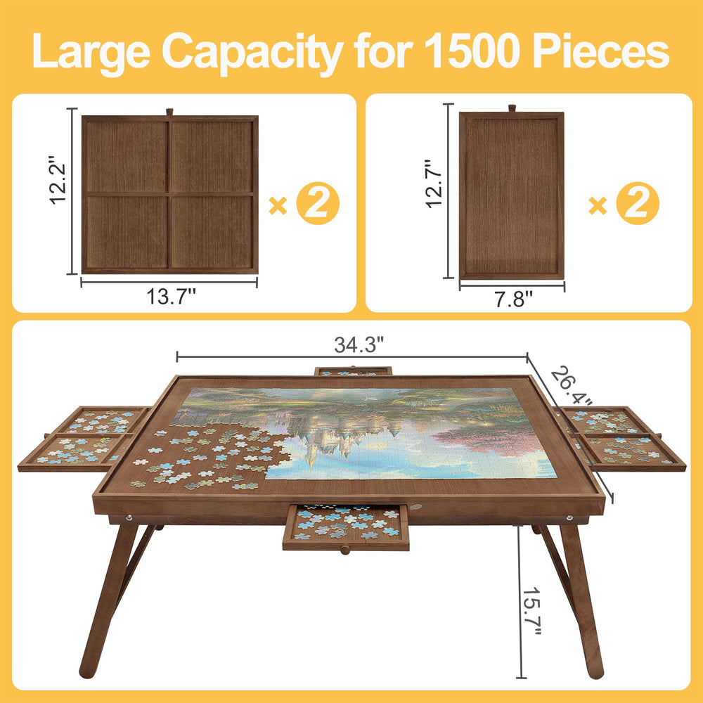 HALLYBEE puzzle-table-drawers-seed-buckles keeps pieces organized and secure during transport.