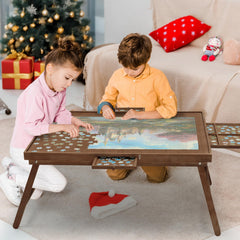 HALLYBEE puzzle-table-foldable-legs folds flat for easy storage after puzzle sessions.