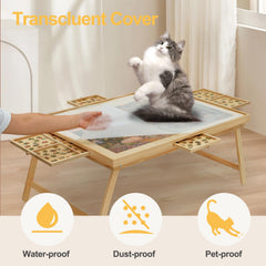 HALLYBEE Puzzle Table removable cover protects puzzle pieces from dust.