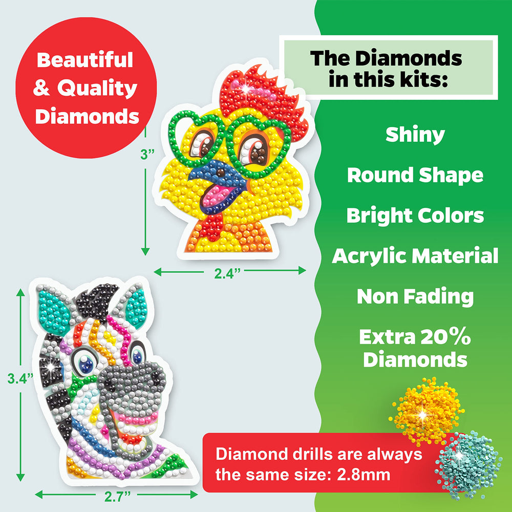 Halmolife diamond painting kit for kids with colorful gems and easy templates.