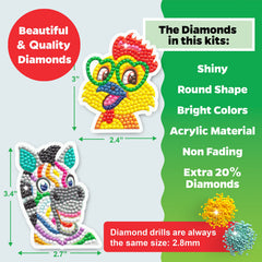 Halmolife diamond painting kit for kids with colorful gems and easy templates.