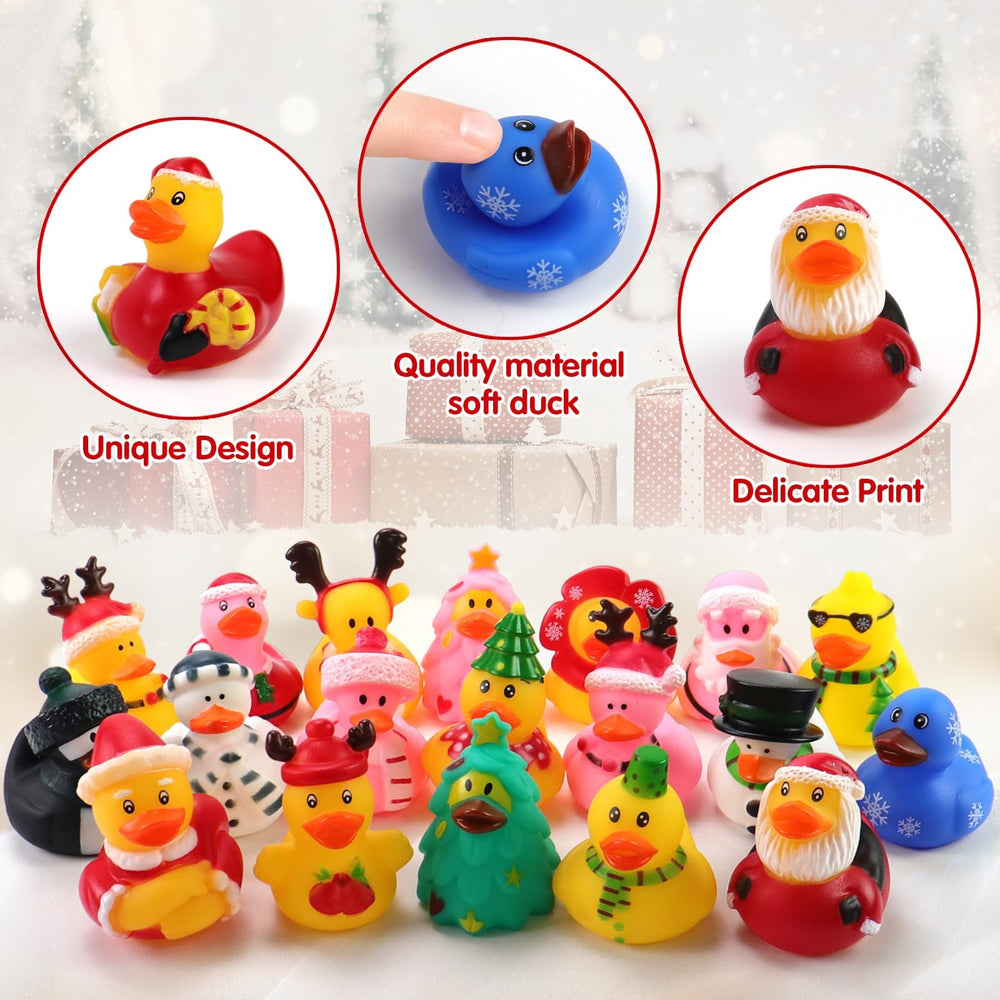 Halovin Christmas rubber ducks bells for party favors and festive bath play.