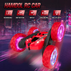 Hamdol Glow Red Fighter performing 360° flips for action-packed fun.