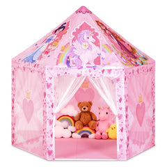 Hamdol Hexagon Princess Play Tent front view with spacious interior for shared play.