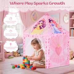 Hamdol Hexagon Princess Play Tent mesh curtains provide airflow and privacy.